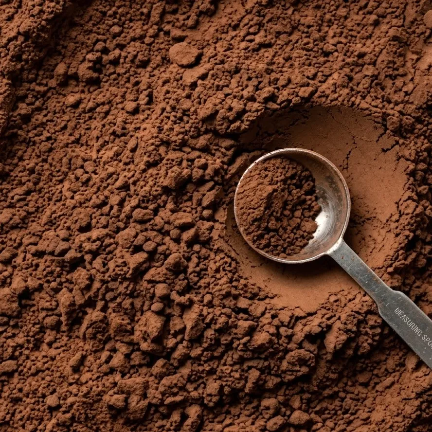 close-up cacao powder texture